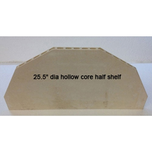 25in Hollow Core High Alumina Half Kiln Shelf - 3/4 Thick