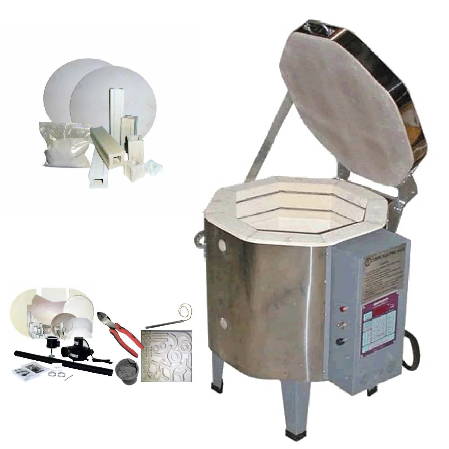 Olympic Freedom 1414He Kiln Package: Cone 10, Electronic Control With Vent, Furniture Kit And More