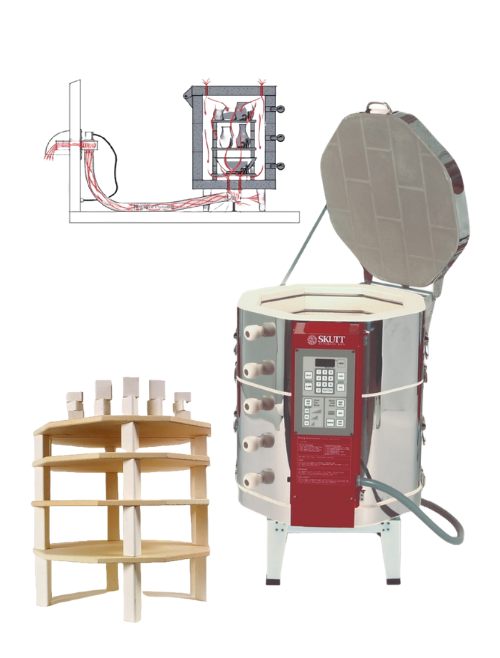Skutt KM822-3 Kiln Package with Furniture Kit & Vent